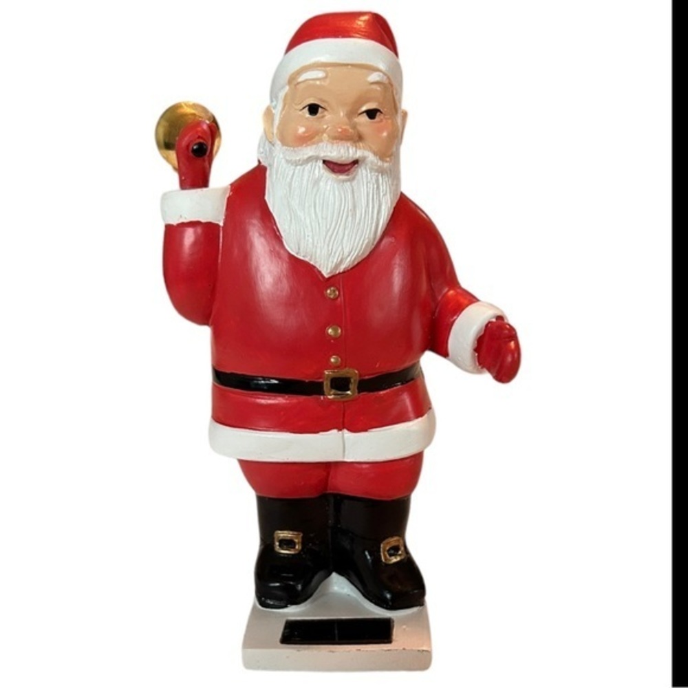 Kikkerland Solar Ringing Bell Santa‎ Figurine